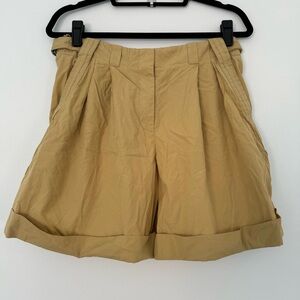 Stella McCartney 100% Cotton Turn Up Cuff Paperbag Shorts